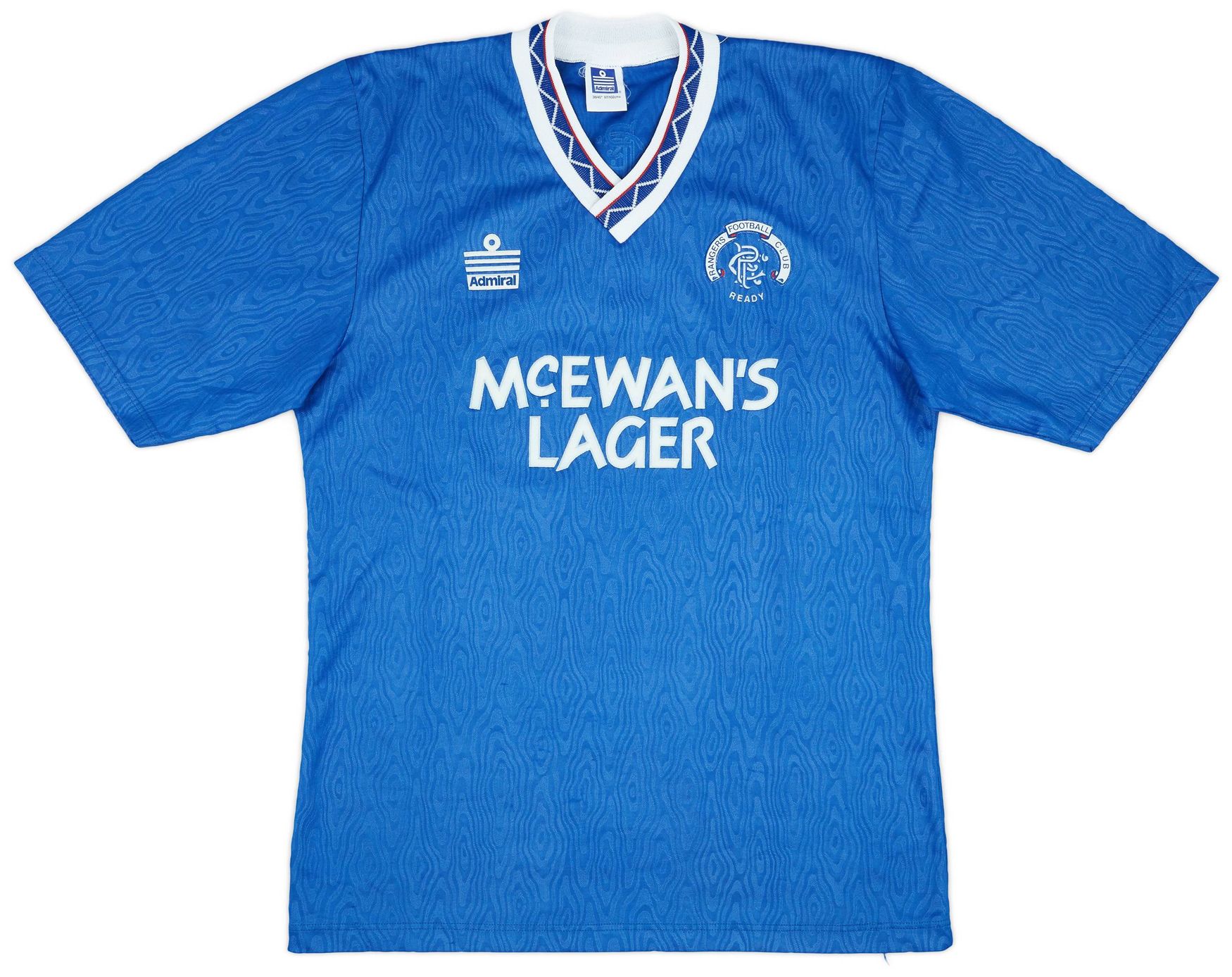 Rangers 1990-92 Home Shirt &middot; Admiral design with McEwan&rsquo;s Lager sponsor
