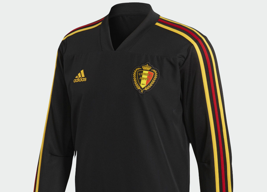 Belgium 2018 World Cup Adidas Training Top -  Black / Bold Gold