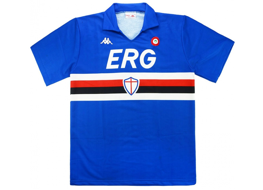 Kappa 1988-89 Sampdoria Match Worn Cup Winners Cup Home Shirt