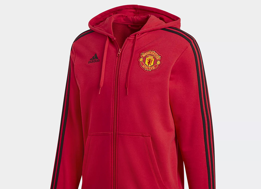 Adidas Manchester United 3-stripes Hoodie - Real Red / Black