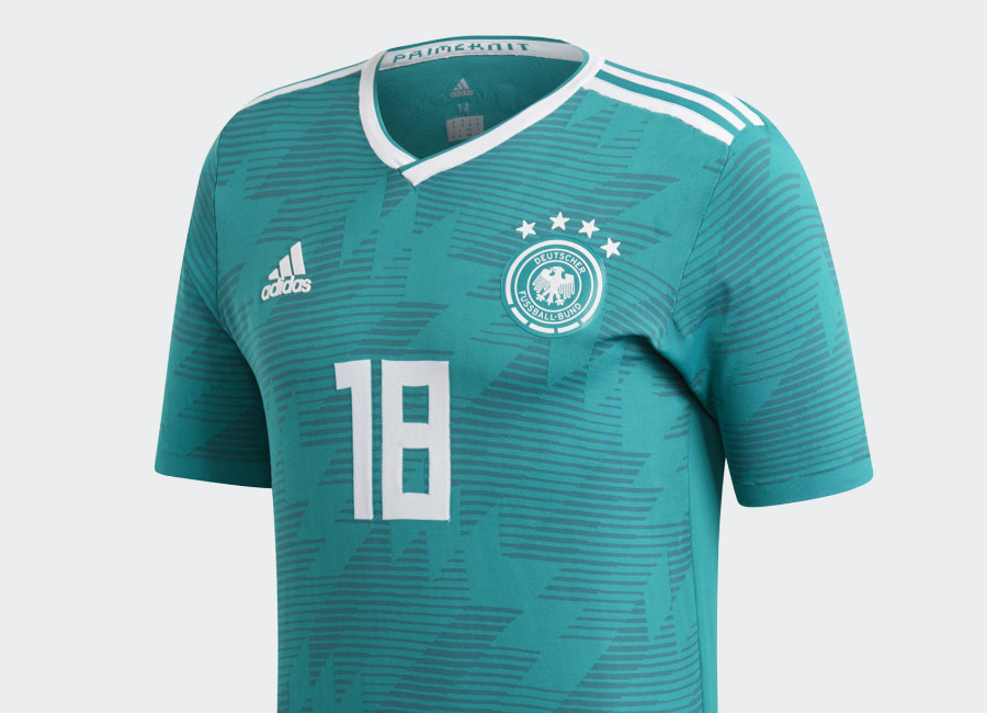 Germany 2018 Adidas Primeknit Away Shirt - Eqt Green / Real Teal / White