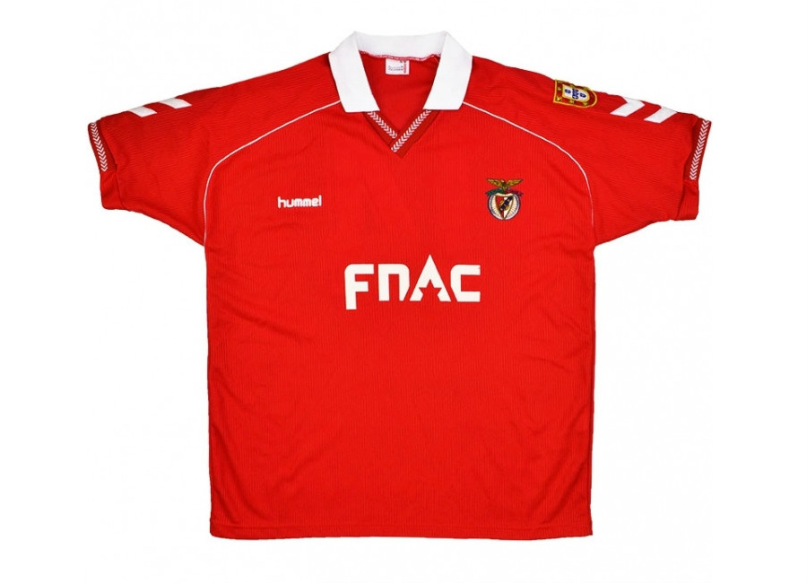 Hummel 1991-92 Benfica Match Worn European Cup Home Shirt 