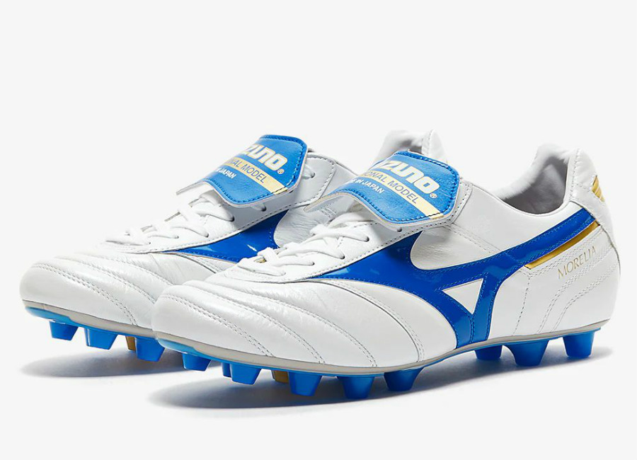Mizuno Morelia II Made in Japan FG - White / Wave Cup Blue / Cyber Yellow