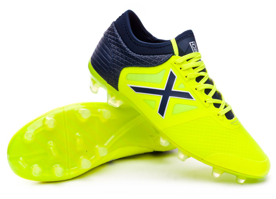 Munich Tiga FG Football Boots - Lime / Navy blue
