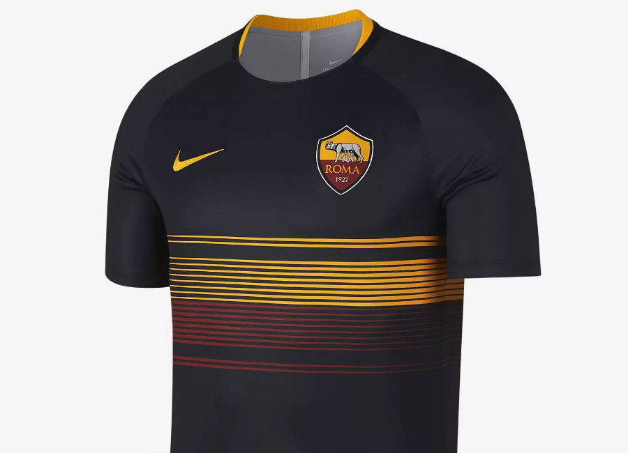 Nike A.S. Roma Dri-FIT Squad Football Top - Black / Black / University Gold
