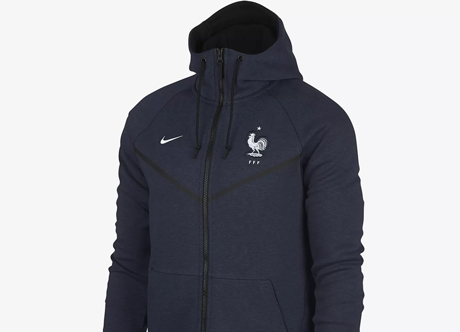Nike France Tech Fleece Windrunner Jacket - Obsidian Heather / White