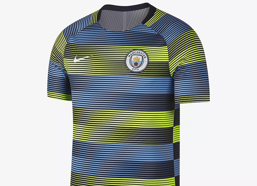 Nike Manchester City FC Dri-FIT Squad Football Top - Volt / Field Blue / Dark Obsidian / White