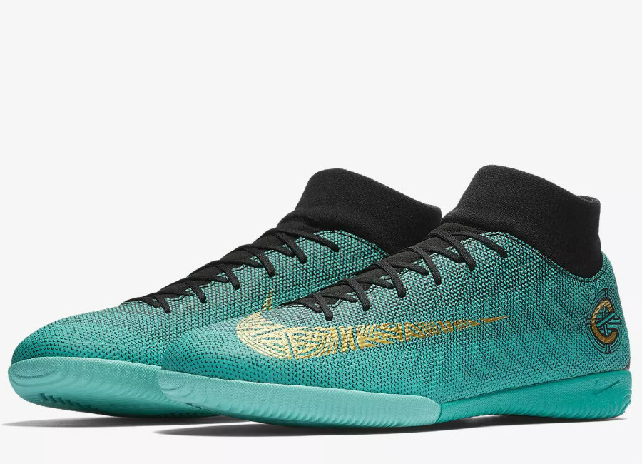 Nike MercurialX Superfly VI Academy CR7 IC - Clear Jade / Black / Hyper Turquoise / Metallic Vivid Gold