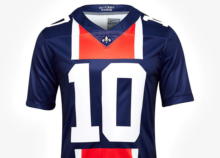 Paris Saint-Germain NFL Nike Limited Jersey - Midnight Navy / Challenge Red / White