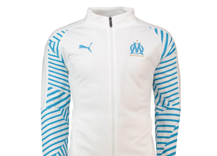 Puma Olympique de Marseille Stadium Jacket - Puma White / Bleu Azur