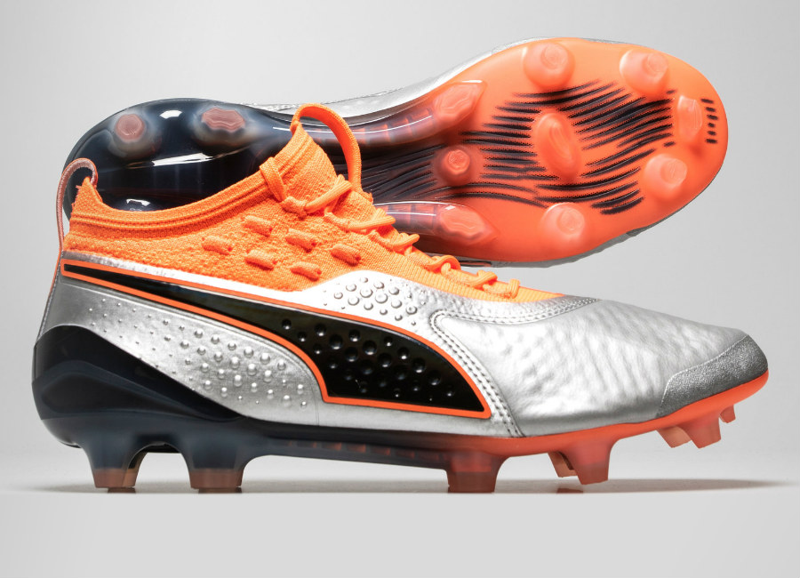 Puma One 1 Lth FG/AG Uprising - Puma Silver / Shocking Orange / Puma Black