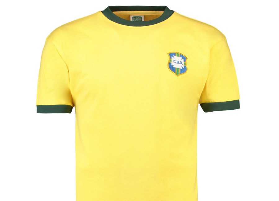 Score Draw Brazil 1970 World Cup Final Home Retro Shirt