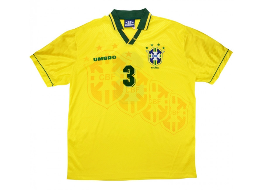 Umbro 1995 Brazil Match Worn Umbro Cup Home Shirt