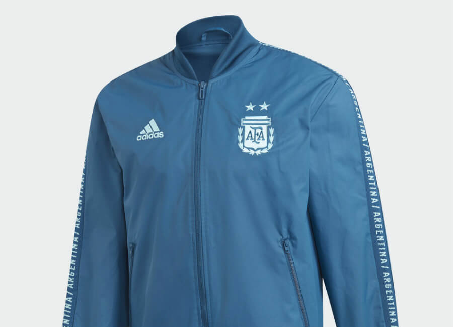 Adidas 2019 Argentina Anthem Jacket - Blue Night / Light Aqua #adidasfootball #adidassoccer #adidasfutbol