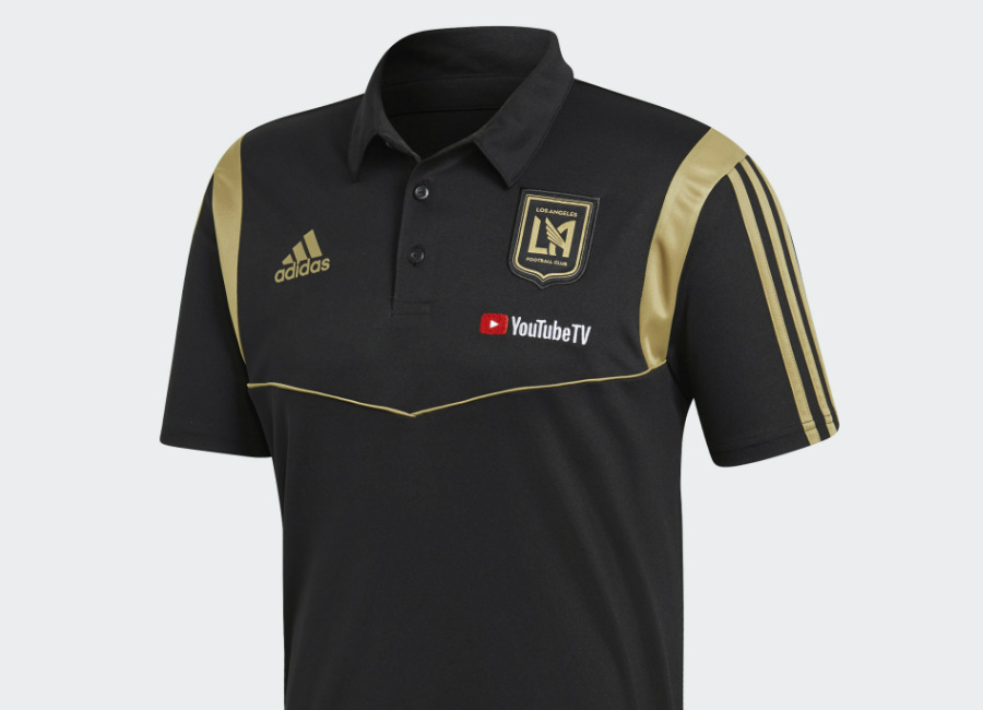 Adidas 2019 Los Angeles FC Polo Shirt - Black / Dark Football Gold #LosAngelesFC #SomosLAFC #mls #adidasfootball #adidassoccer