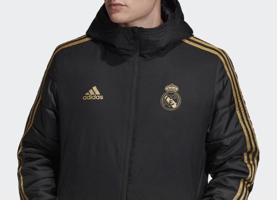 Adidas 2019 Real Madrid Winter Jacket - Black / Dark Football Gold #realmadrid #tmcf #adidasfootball