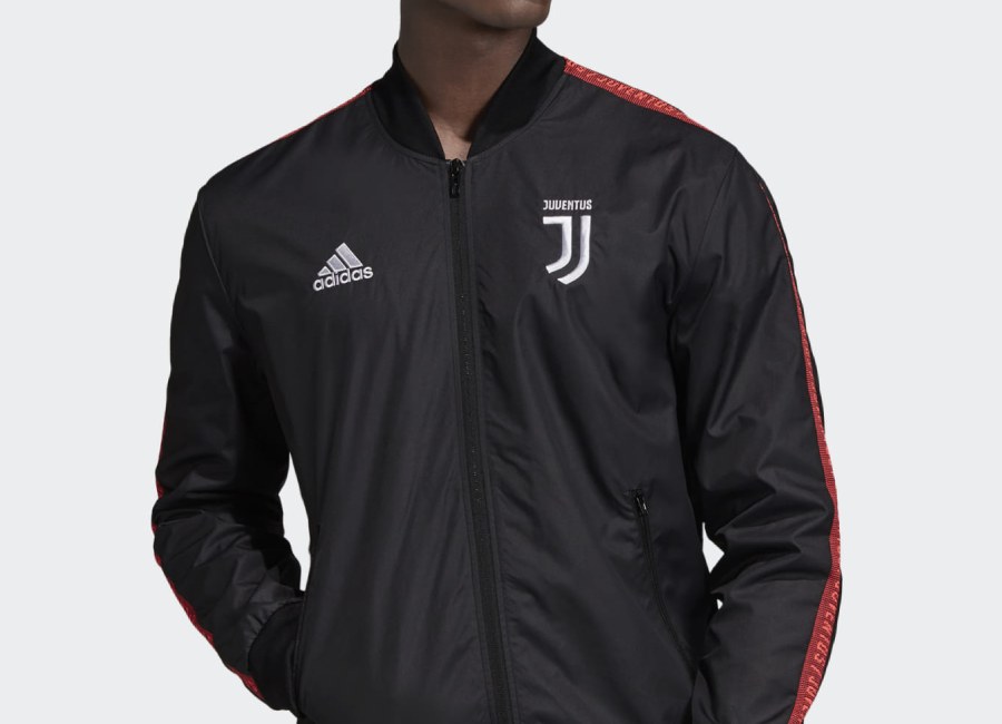 Adidas 19/20 Juventus Anthem Jacket - Black / Turbo #juve #juventus #adidasfootball