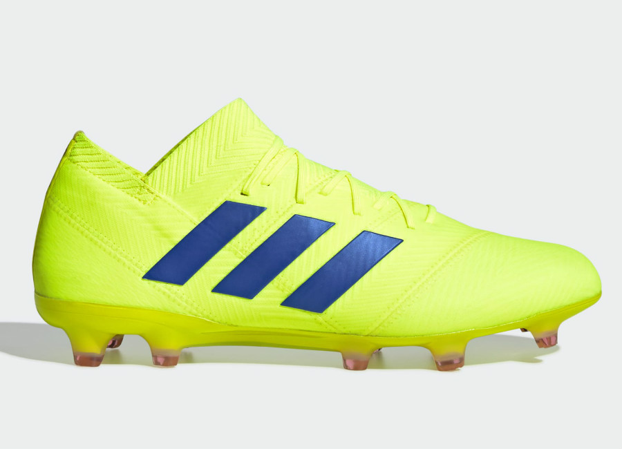 Adidas Nemeziz 18.1 FG Exhibit - Solar Yellow / Football Blue / Active Red #Adidasfootball #Footballboots