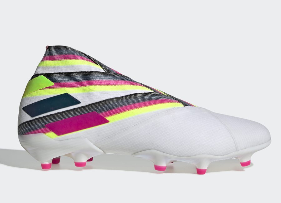 Adidas Nemeziz 19+ FG - Ftwr White / Shock Pink / Solar Yellow #Adidasfootball #footballboots