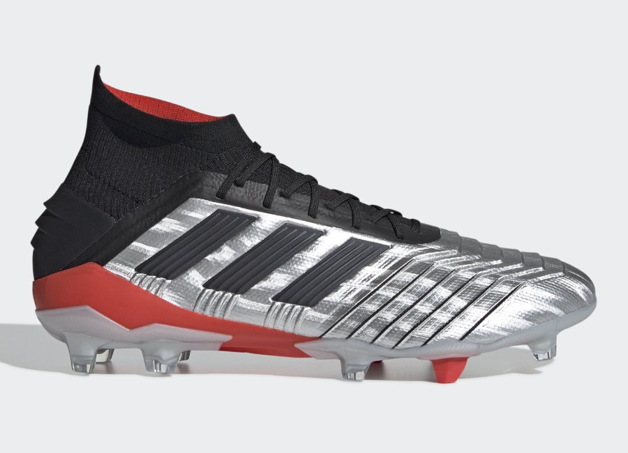 Adidas Predator 19.1 FG 302 Redirect - Silver Met / Core Black / Hi-Res Red #Adidasfootball #Footballboots #Adidassoccer