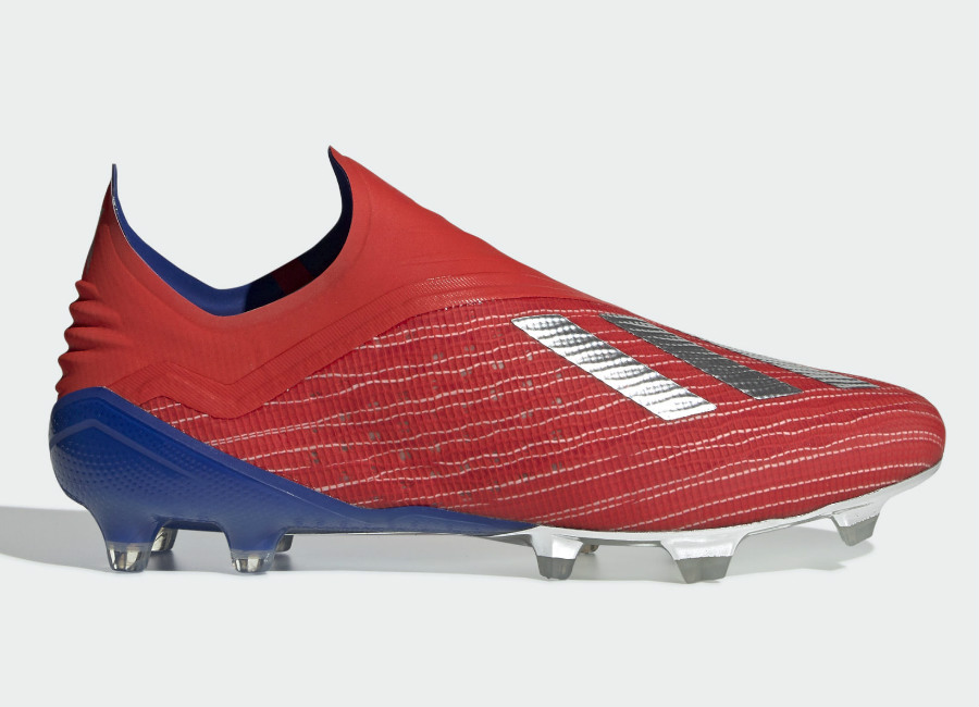 Adidas X 18+ FG Exhibit - Active Red / Silver Met / Bold Blue #adidasfootball #footballboots