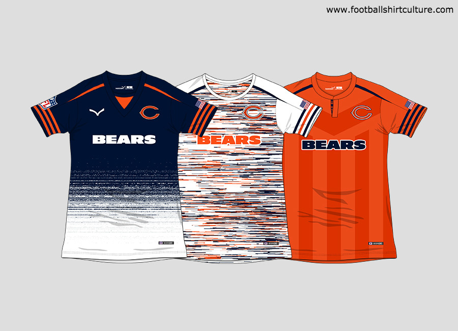 Chicago Bears "NFL to Soccer" Football Kit Concept #ChicagoBears #DaBears #nfl #conceptkit #kitdesign