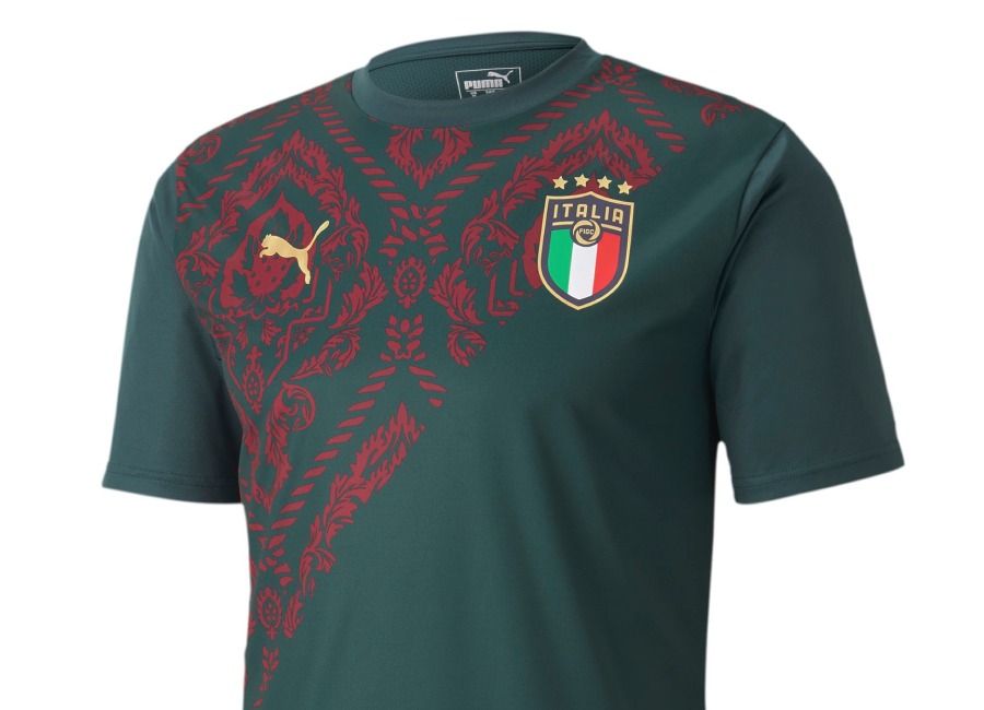 Italia 2019-20 Puma Third Stadium Jersey - Ponderosa Pine / Cordovan #figc #Azzurri #footballshirt