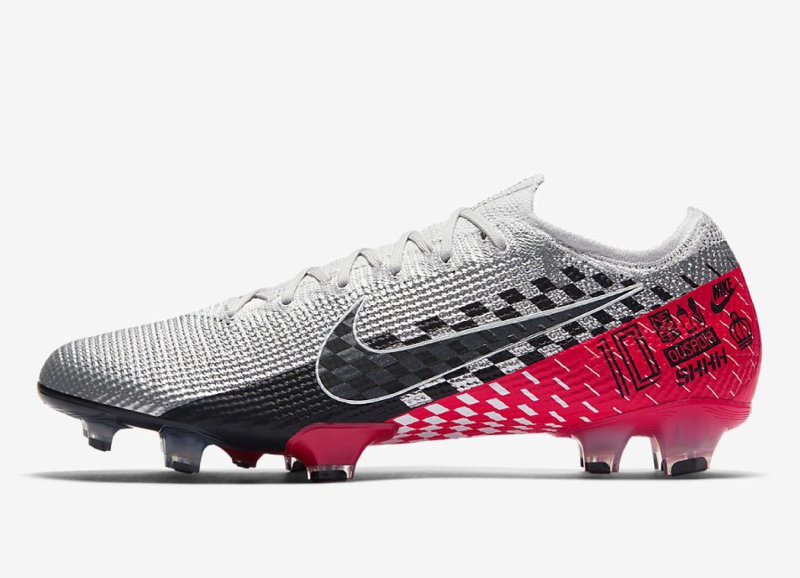 Nike Mercurial Vapor 13 Elite Neymar Jr. FG - Chrome / Red Orbit / Platinum Tint / Black #nikefootball #nikesoccer #neymar