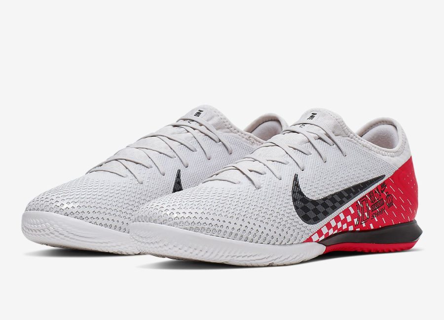 Nike Mercurial Vapor 13 Pro Neymar Jr. IC - Platinum Tint / Red Orbit / Black #futsal #neymar #nikefootball