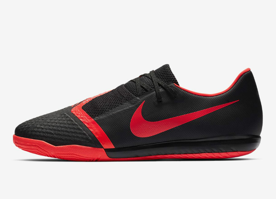 Nike Phantom Venom Academy IC - Black / Black / Metallic Silver / Bright Crimson #futsal #nikefootball #nikesoccer