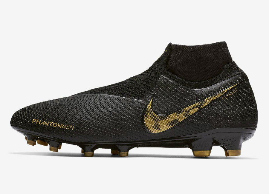 Nike PhantomVSN Elite Dynamic Fit FG Black Lux - Black / Metallic Vivid Gold #nikefootball #nikesoccer #footballboots