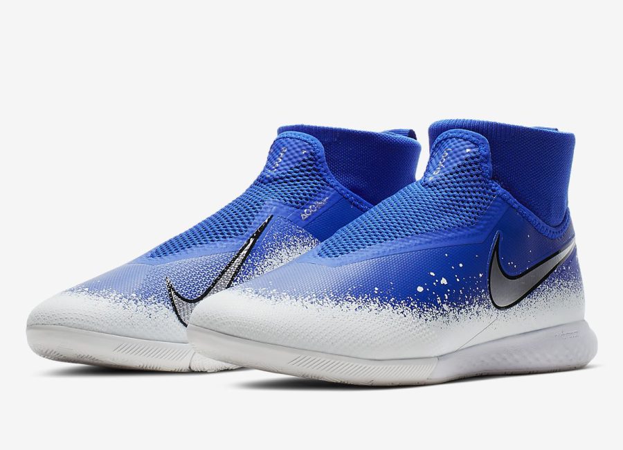 Nike React Phantom Vision Pro DF IC Euphoria Mode - Racer Blue / White / Chrome #futsal #nikefootball