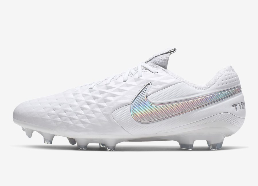 Nike Tiempo Legend 8 Elite FG - White / Pure Platinum / Wolf Grey / White #niketiempo #nikefootball #footballboots