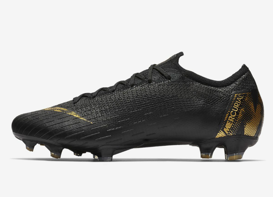 Nike Vapor 12 Elite FG Black Lux - Black / Metallic Vivid Gold #nikefootball #nikesoccer #footballboots