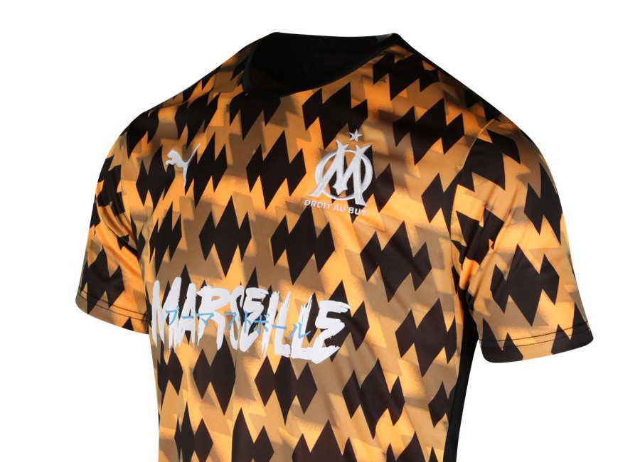 Olympique de Marseille 2019 Puma Influence Jersey - Orange / Black #OlympiqueMarseille #TeamOM