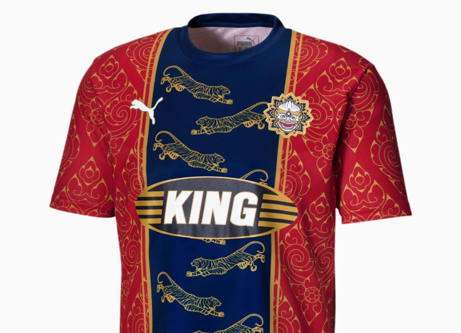 Puma Bangkok City Influence Football Shirt - Chili Pepper / Puma New Navy #footballshirt #pumafootball