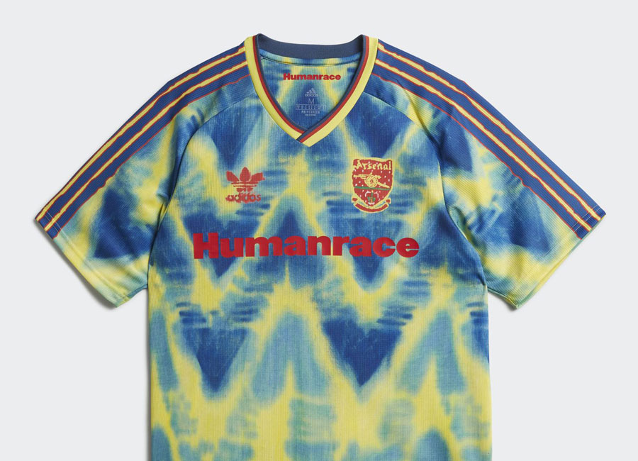 Adidas Arsenal Human Race Jersey - Eqt Yellow / Collegiate Navy #Arsenal #Arsenalfc #adidasfootball