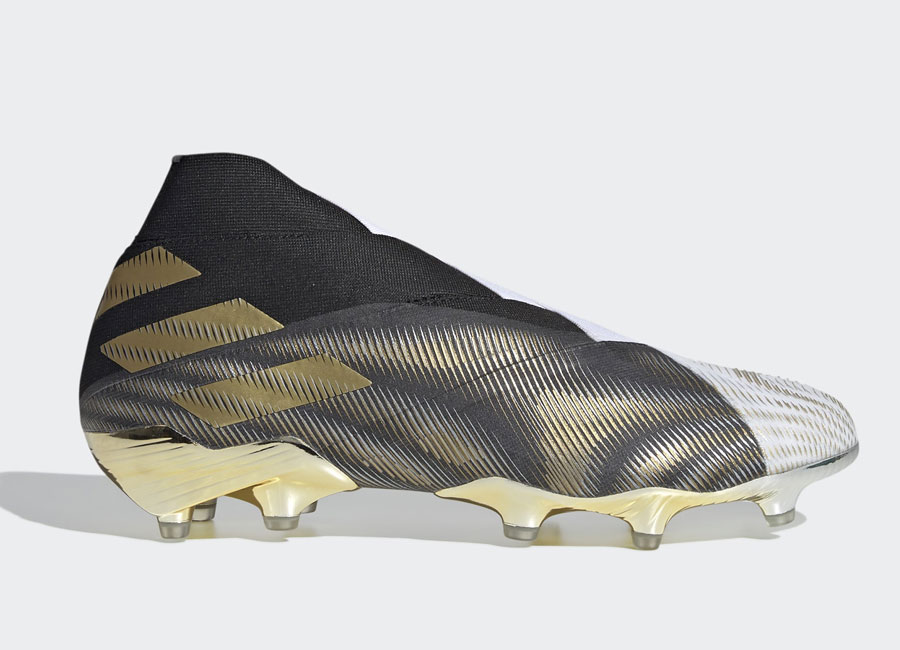 Adidas Nemeziz+ FG Atmospheric - Cloud White / Gold Metallic / Core Black #footballboots #adidasfootball