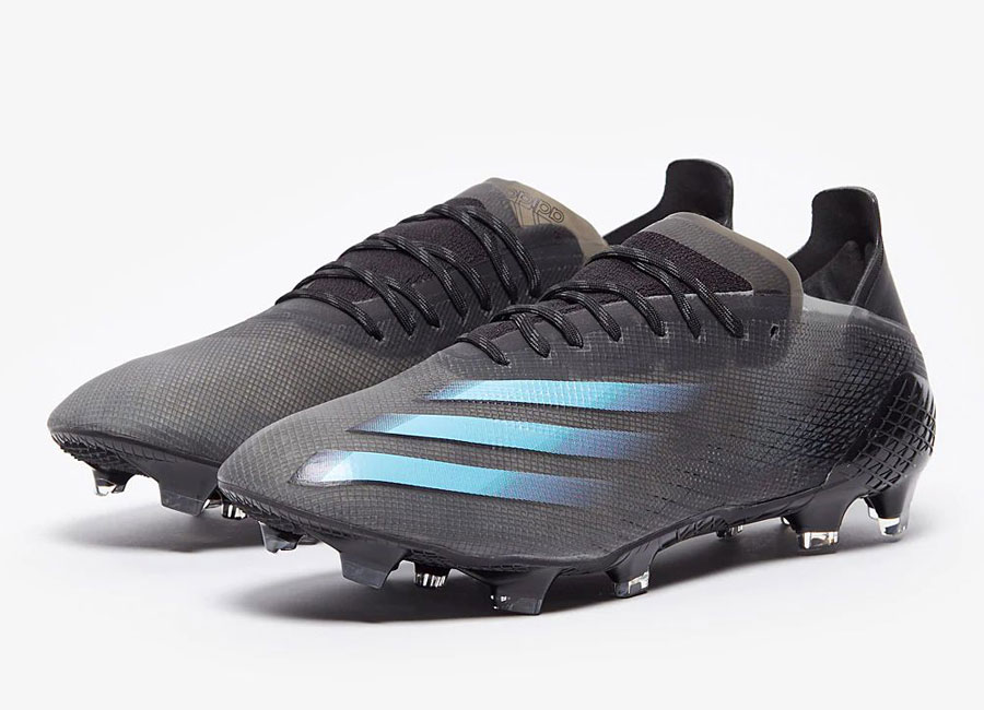 Adidas X Ghosted .1 FG Superstealth - Core Black / Signal Cyan / Grey Six #adidasfootball #footballboots