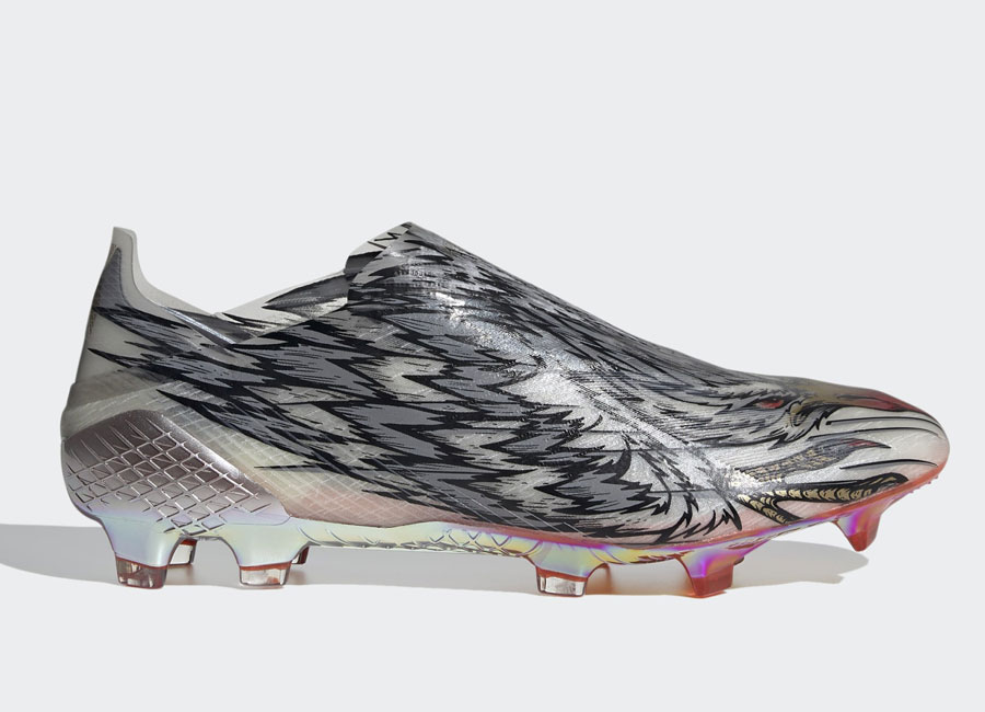 Adidas X Ghosted+ Peregrine Speed FG - Silver Metallic / Cloud White / Gold Metallic #adidasfootball #footballboots