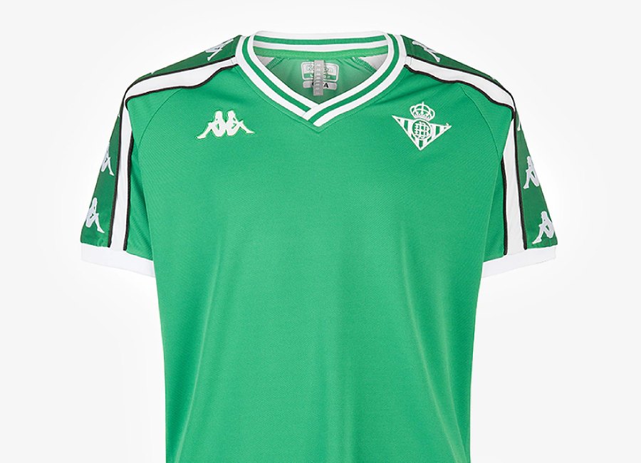 Real Betis Kappa Retro Aniet Shirt - Green / White #RealBetis #MuchoBetis #footballshirt