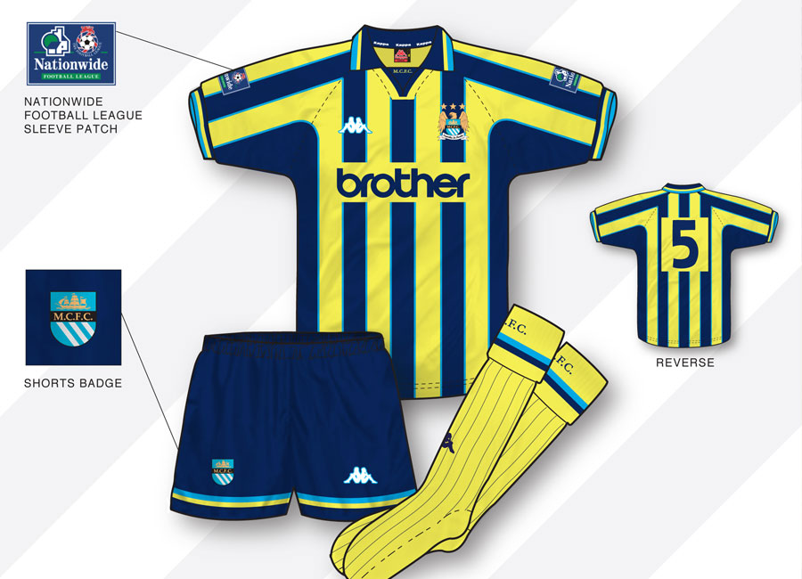 An in-depth look: Manchester City 1998–99 Away Kit #ManchesterCity #mcfc #kitdesign