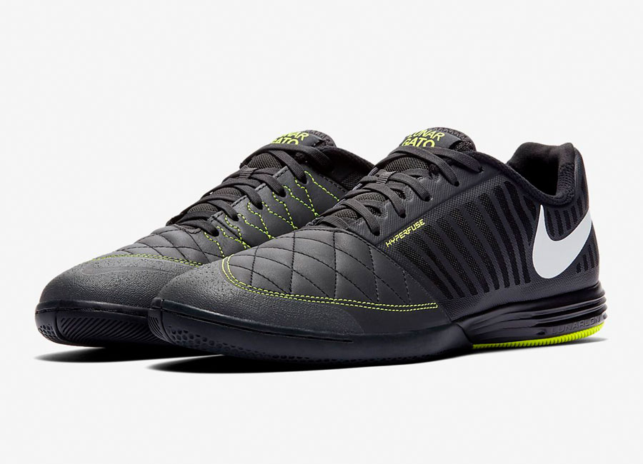 Nike Lunar Gato II IC Skycourt - Dark Smoke Grey / Black / Volt / White #futsal #nikefootball