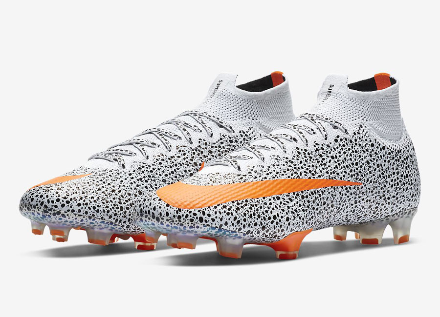 Nike Mercurial Superfly 7 Elite CR7 Safari FG - White / Black / Total Orange #footballboots #nikefootball