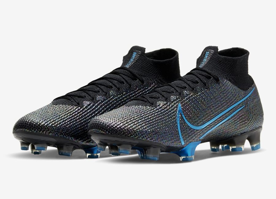 Nike Mercurial Superfly 7 Elite FG - Black / Black / Anthracite / Laser Blue #nikefootball #footballboots