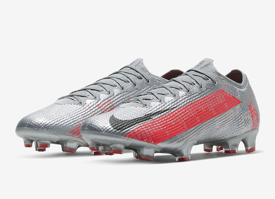 Nike Mercurial Vapor 13 Elite FG Neighbourhood - Metallic Bomber Grey / Particle Grey / Laser Crimson / Black #footballboots #nikefootball