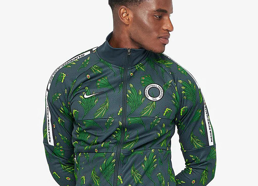 Nike Nigeria 20/21 I96 Anthem Track Jacket - Seaweed / Black / White #naija #Nigeria #nikefootball