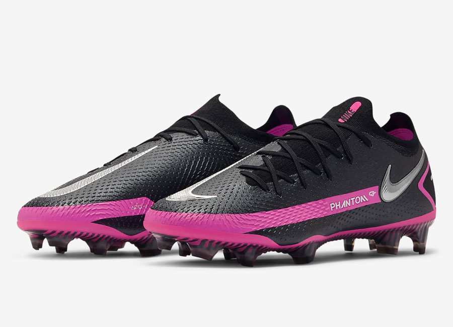 Nike Phantom GT Elite FG - Black / Pink Blast / Metallic Silver #footballboots #nikefootball #nikefutbol