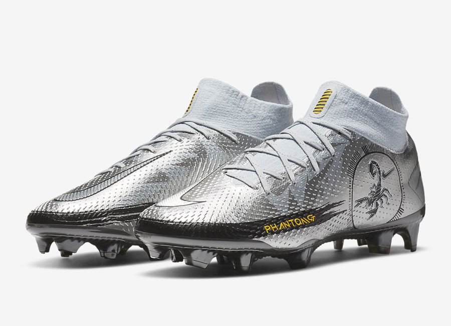Nike Phantom Scorpion Elite Dynamic Fit FG - Pure Platinum / Black / Speed Yellow / Metallic Silver #footballboots #nikefootball