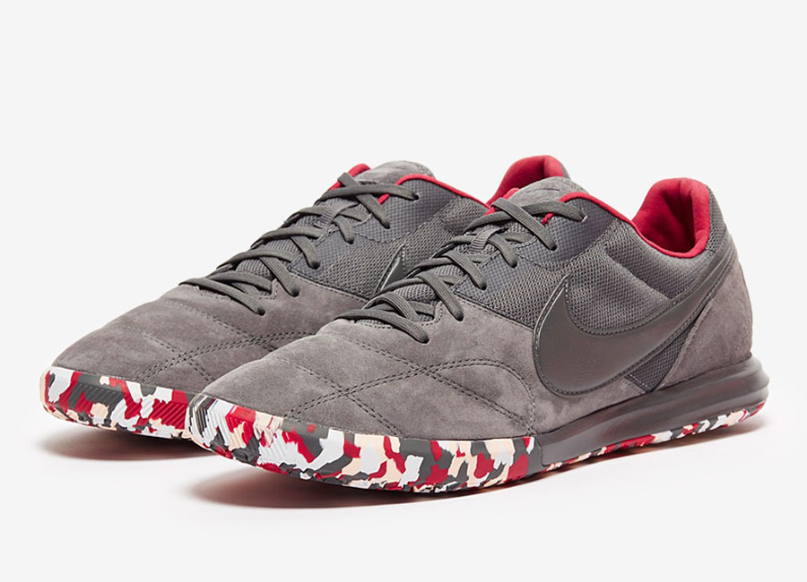 Nike Premier II Sala Play Mode - Iron Grey / Cardinal Red #futsal #nikefootball